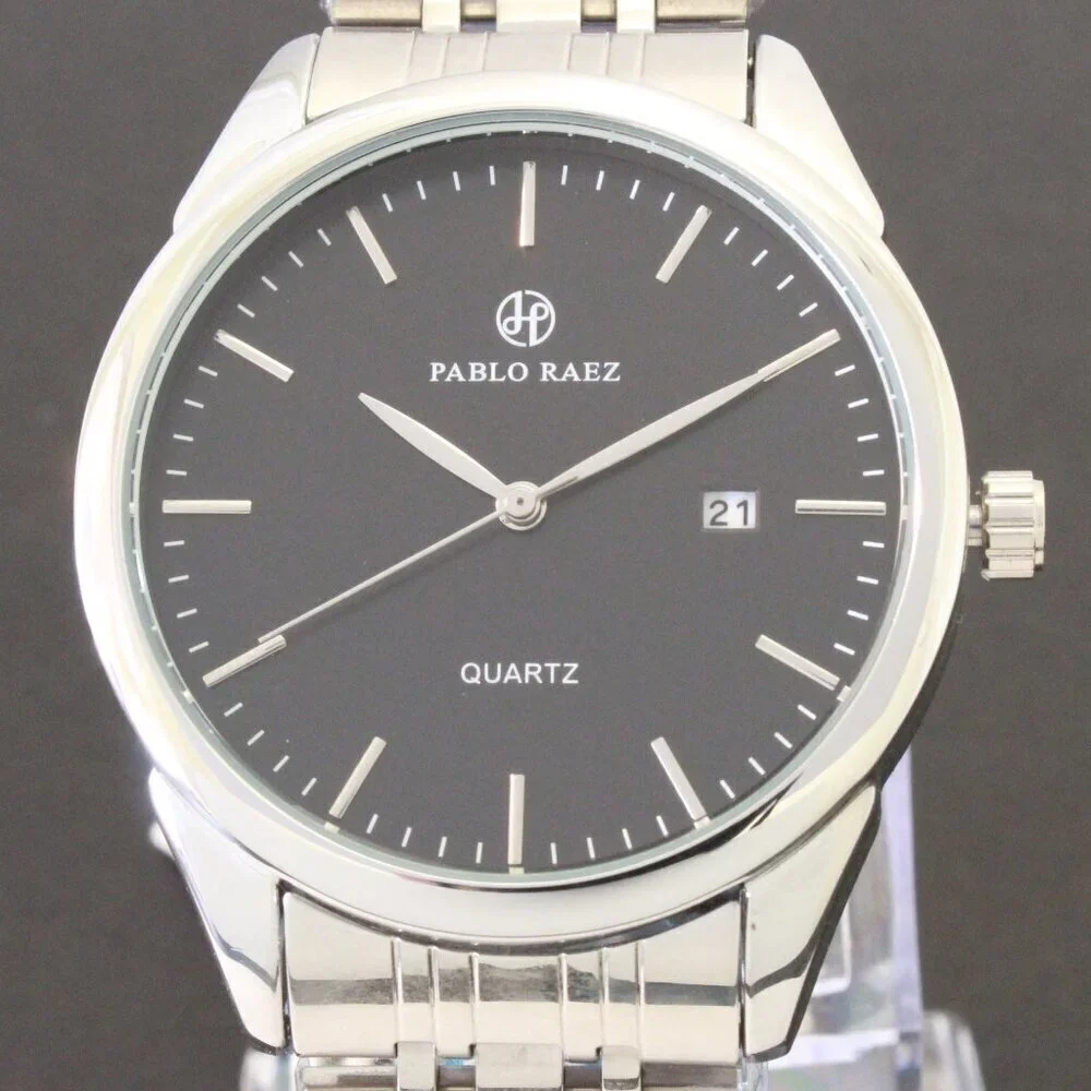 Men's Casual Fashion Watch Silver Tone Butterfly Clasp 40mm